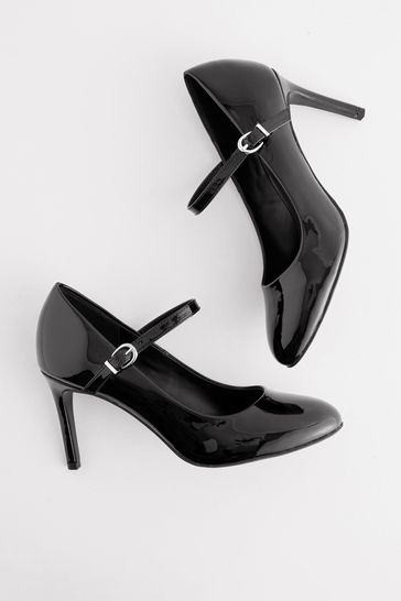 Black patent leather mary jane heels hotsell