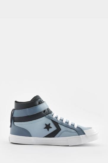 Converse Grey Youth Pro Blaze Strap Vintage Trainers