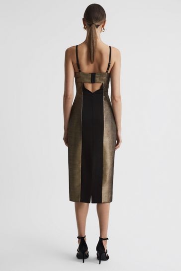 Metallic bodycon shop midi dress