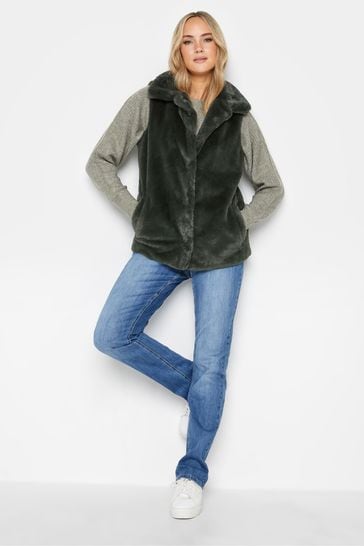 Buy Long Tall Sally Green Faux Fur Gilet from Next Luxembourg