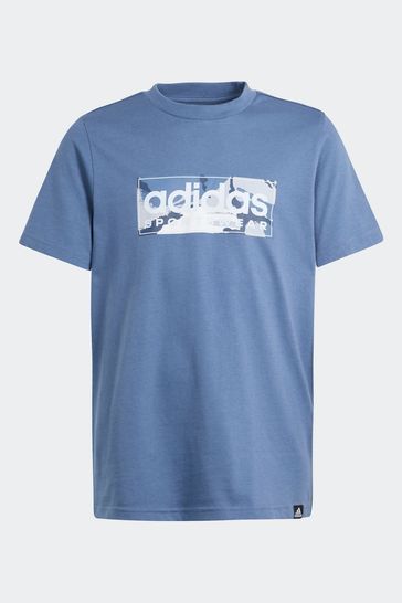 Buy adidas Blue White Sportswear Camo Linear Graphic T Shirt Kids from Next Poland