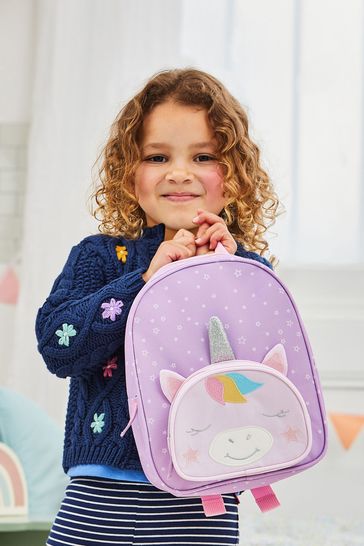Buy JoJo Maman Bebe Purple Unicorn Character Backpack from Next Malta