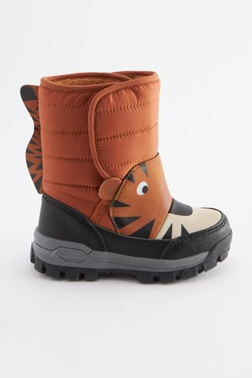 Rust Brown Tiger Character Snowboot'