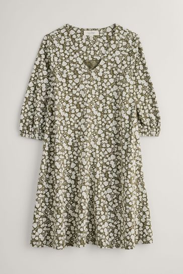 Buy Seasalt Green Cornwall Wave Wing 3 4 Sleeve Jersey Dress from