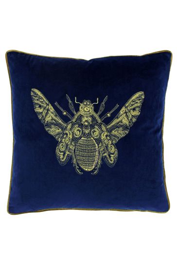 Riva Paoletti Royal Blue Cerana Velvet Polyester Filled Cushion