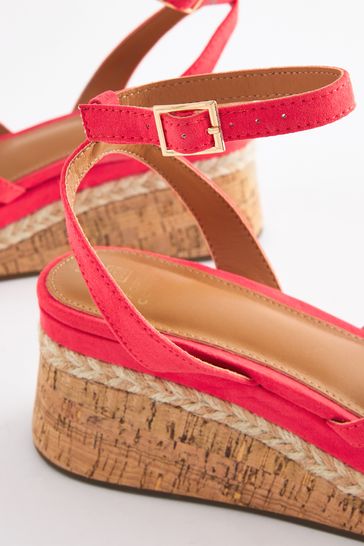 Coral wedge heels sales