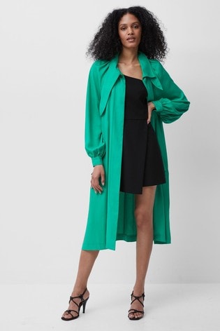 French Connection Green Adula High, Green Trench Coat French Connection