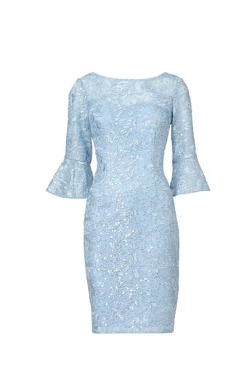 Buy Adrianna Papell Blue Sequin Guipure Lace Sheath Dress from