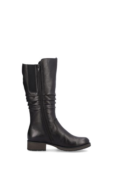 Rieker Womens Zipper Black Boots