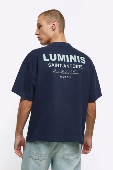 River Island Blue Regular Fit Luminis T-Shirt