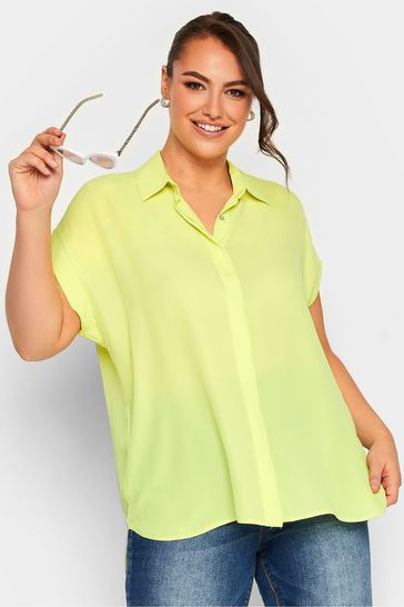Yours Curve Green Button Through Shirt