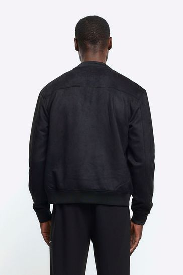 River island black hotsell suede jacket