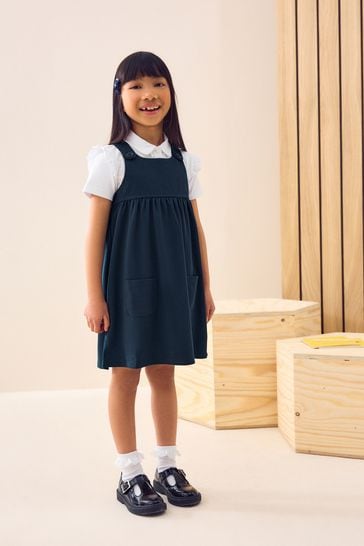 Buy Navy Blue Jersey Stretch Pinafore School Dress 3 14yrs from Next USA