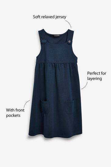 Navy blue sale pinafore dress