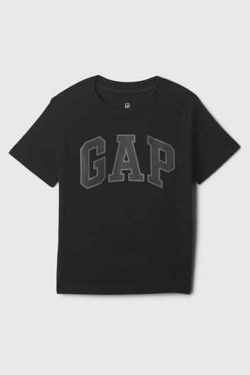 Gap Black Cotton Logo Short Sleeve Crew Neck Baby T-Shirt