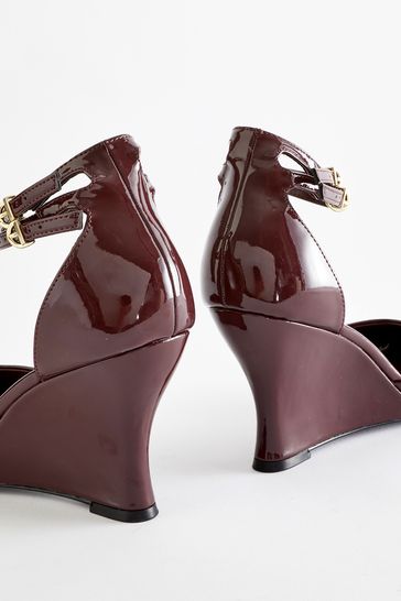 Buy Burgundy Red Forever Comfort Double Strap Point Toe Curvy