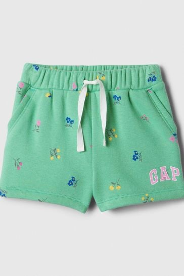 Gap Green Logo Graphic Pull On Baby Shorts (Newborn-5yrs)s