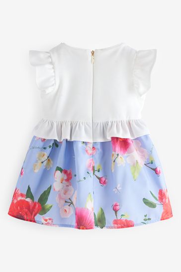 Ted baker blue ruffle dress top