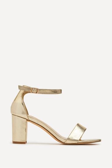 Buy Linzi Gold Franki Soft PU Open Toe Block Heels from Next Luxembourg