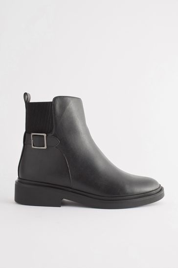 next black leather ankle boots