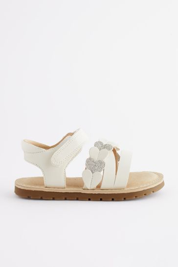 White - Heart Sandals