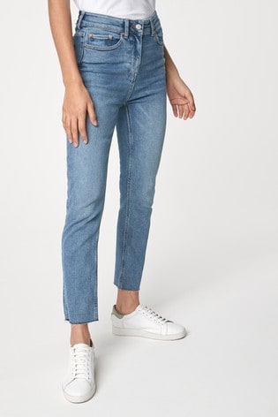 high rise ankle length jeans