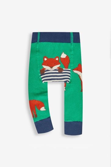 JoJo Maman Bébé Green Fox Knitted Leggings