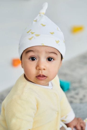 JoJo Maman Bébé White Duck Baby Hat