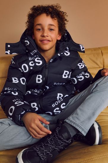 BOSS Black All Over Logo Puffer Jacket