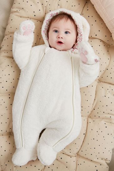 JoJo Maman Bébé Cream Bunny Cosy Pramsuit