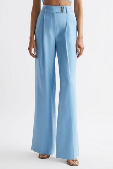 Linen trousers Ermanno Scervino Blue size 44 IT in Linen - 40537125