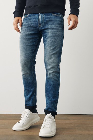 Washed Blue Skinny Fit Ultimate Comfort Super Stretch Jeans