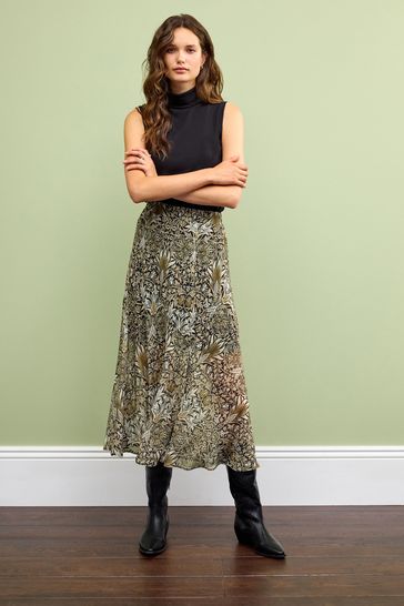 Buy Morris Co. Snakeshead Print Asymmetric Midi Skirt from Next Estonia