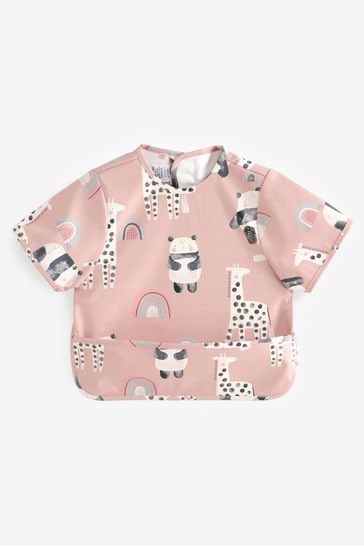 Pink Panda Short Sleeve Baby Coverall Bibs (6mths-3yrs)