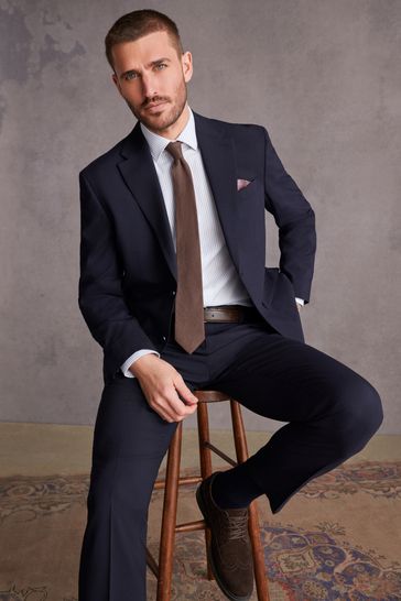 Navy regular hot sale fit suit
