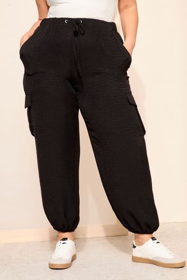 Curves Like These Black Cargo Pocket Jogger