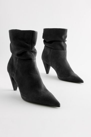 Black Forever Comfort® Slouch Pull-On Suede Boots