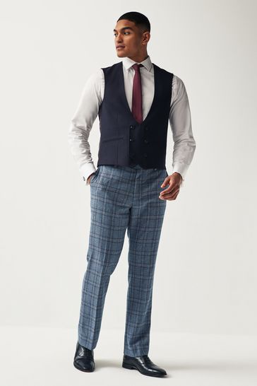 Blue check waistcoat and trousers online