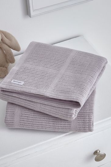 Silentnight 2 Pack Grey Safe Nights Cotton Traditional Cellular Blankets