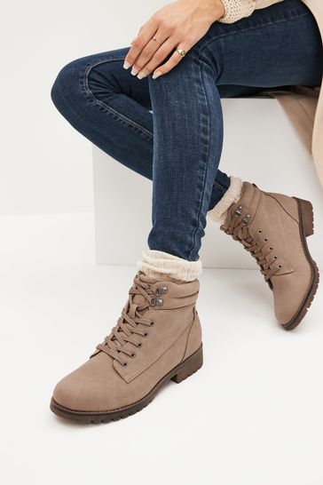 Neutral Regular/Wide Fit Forever Comfort® Casual Lace-Up Boots