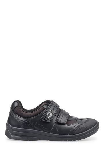 Start-Rite Rocket Black Leather School Shoes Wide Fit