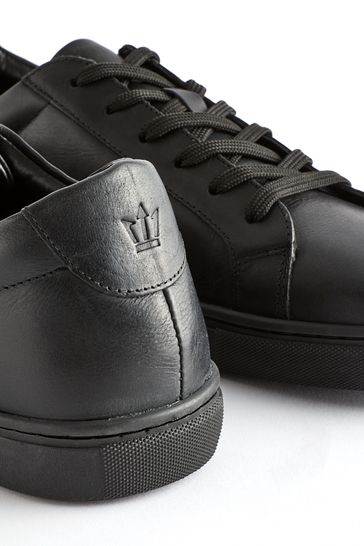 Black Leather Trainers