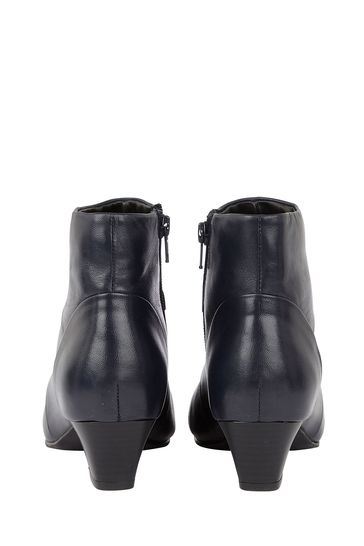 Navy leather ankle boots uk deals