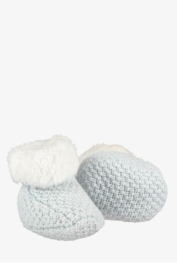 Buy The Little Tailor Soft Blue Knitted Plush Lined Booties from the Next UK online shop