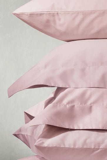 Set of 2 Blush Pink 400 Thread Count Cotton Pillowcases
