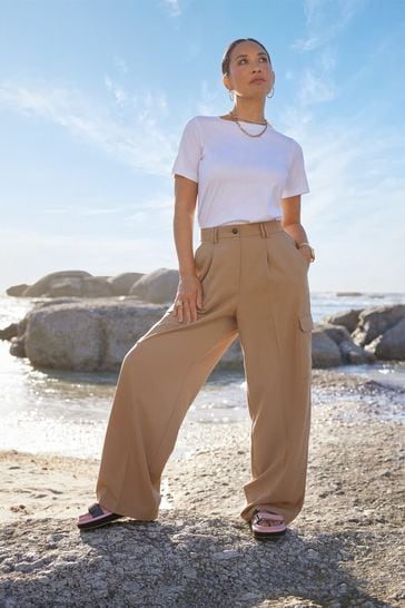 Myleene Klass Camel Cargo Suit Trousers