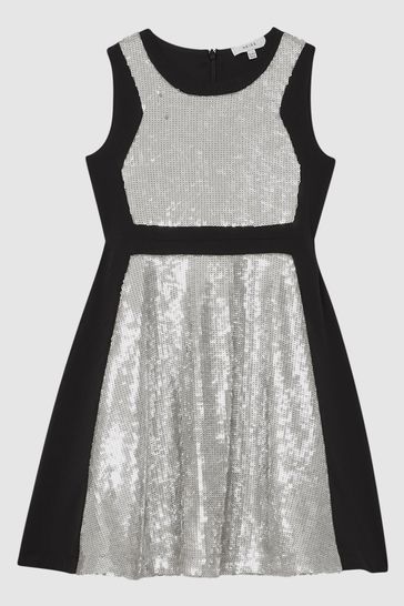 Black silver deals sequin dress