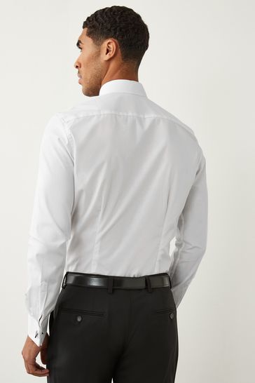 White double cuff 2024 slim fit shirt