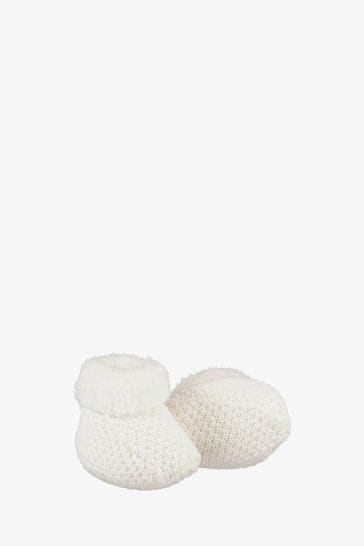 The Little Tailor Cream Knitted Plush Lined Booties