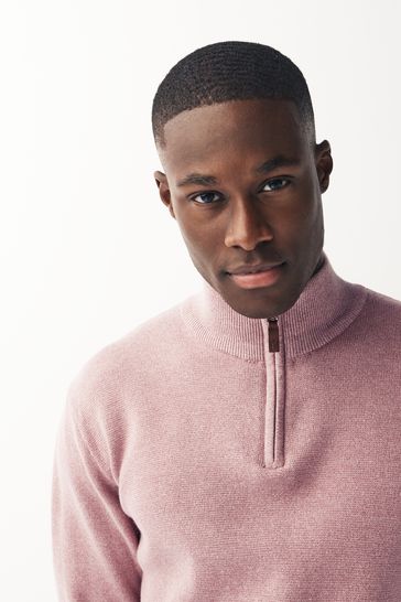 Pink half zip jumper shop
